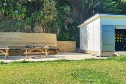 Open Shed And Tables